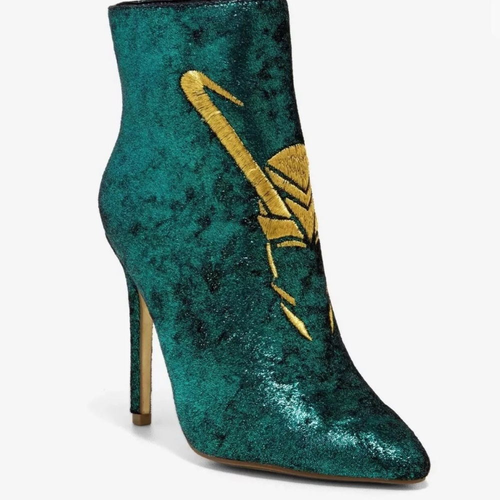 Marvel Comic Avengers High Heel Boots-Loki Booties